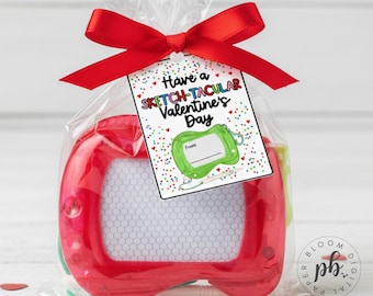 Kid's valentine's day gift tags, Etch a Sketch Party Favor, Classroom Valentine's day party, Student party favor for Valentine's day