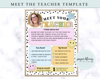 Meet The Teacher Template | Personalized Editable Template for Back To School | Editable Open House Template | Classroom First Day of School