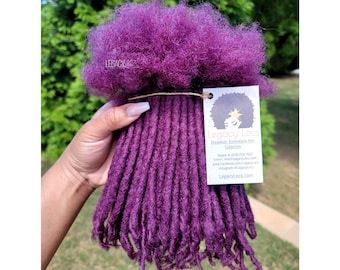 Purple Loc Extensions *Standard Coiled Tips* 100% Human Hair*100 Loc Bundle