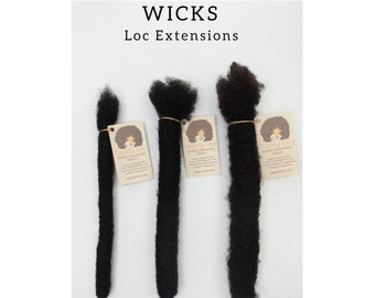Wick Loc Extensions Handmade 100% Human Hair (1 WICK Per Bundle Listing)