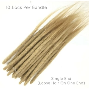 Straight Hair Loc Extension *Single End* 100% Human Hair (10 Locs Per Bundle)