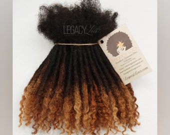 100 Locs Bundle Standard Coiled Tips Honey Tip Handmade Loc Extensions 100% Human Hair