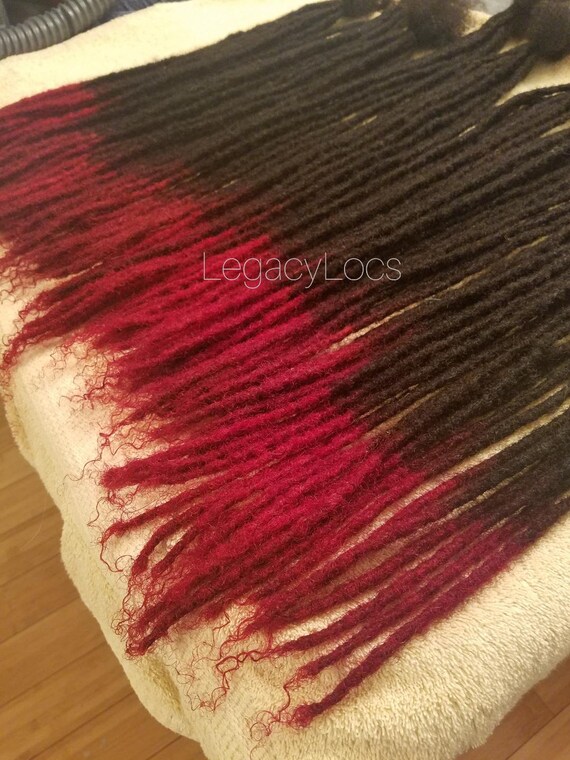 Burgundy Tips Dreadlock Extensions Handmade 100 Human Hair Etsy