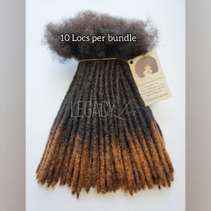 Standard Honey Tips  Loc Extensions Handmade 100% Human Hair(10 Locs Per Bundle)