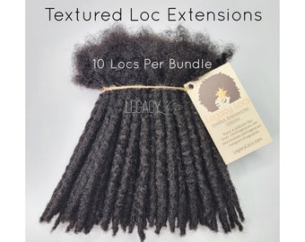 Textured Loc Extensions Handmade  100% Human Hair 10 Locs Per Bundle