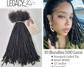 100 LOCS Bundle Standard Coil Tip  Loc Extensions 100% Human Hair