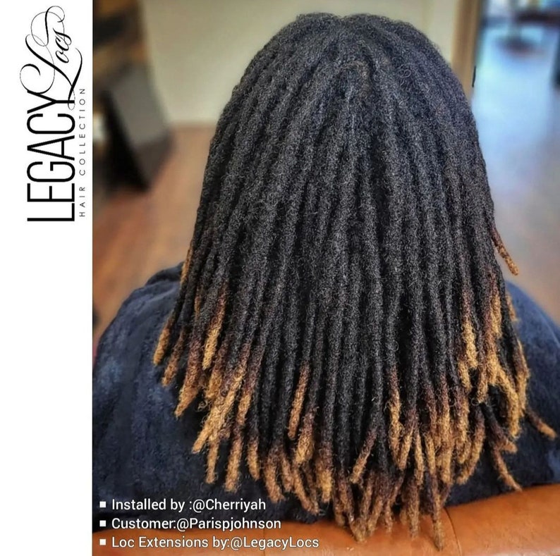 Standard Honey Tips Loc Extensions Handmade 100 Human Hair Etsy