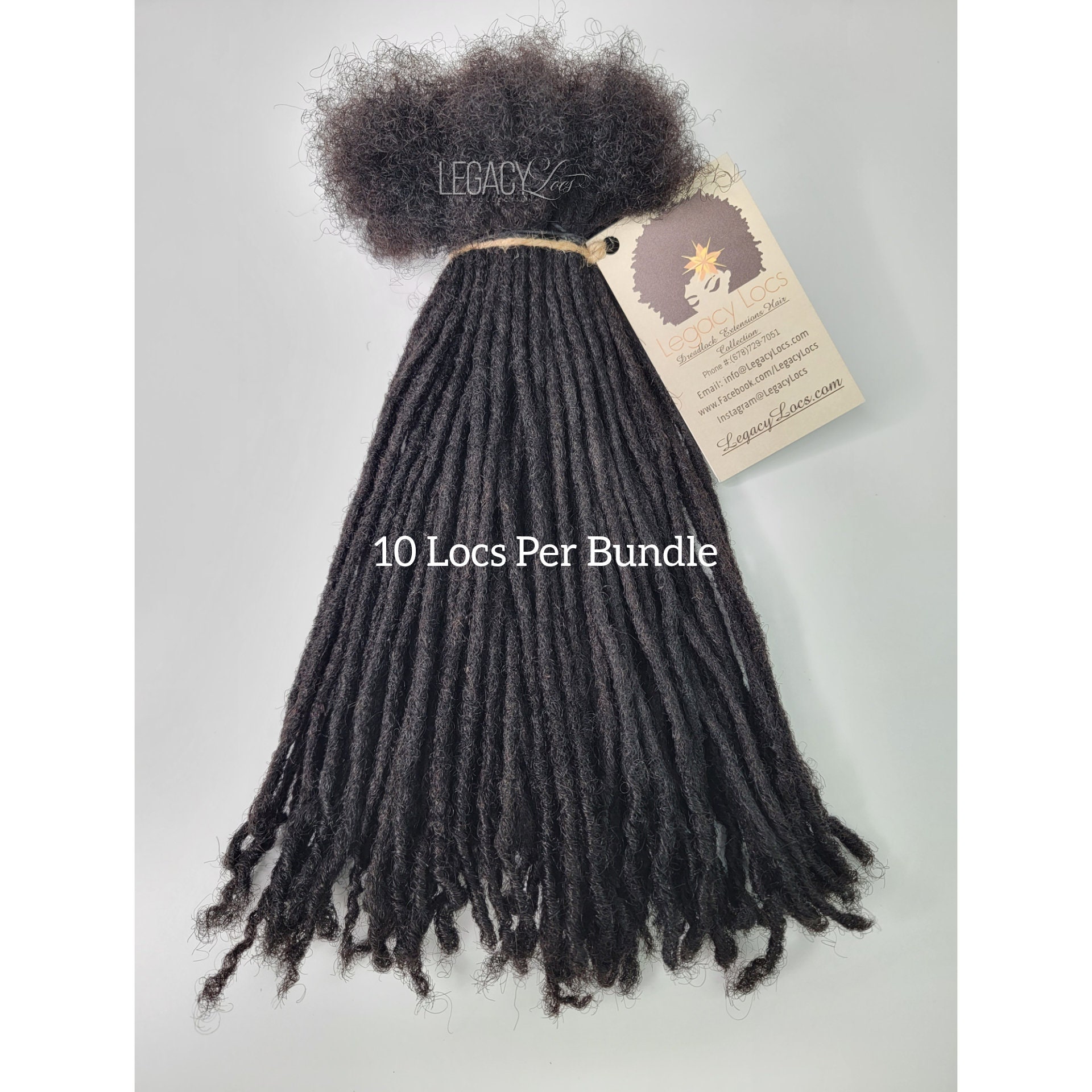 Standard Coiled Tip  Loc Extensions Handmade  100% Human Hair (10 Locs Per Bundle)