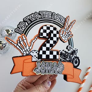Orange Bad TWO the Bone Cake Topper: Custom 2nd Birthday