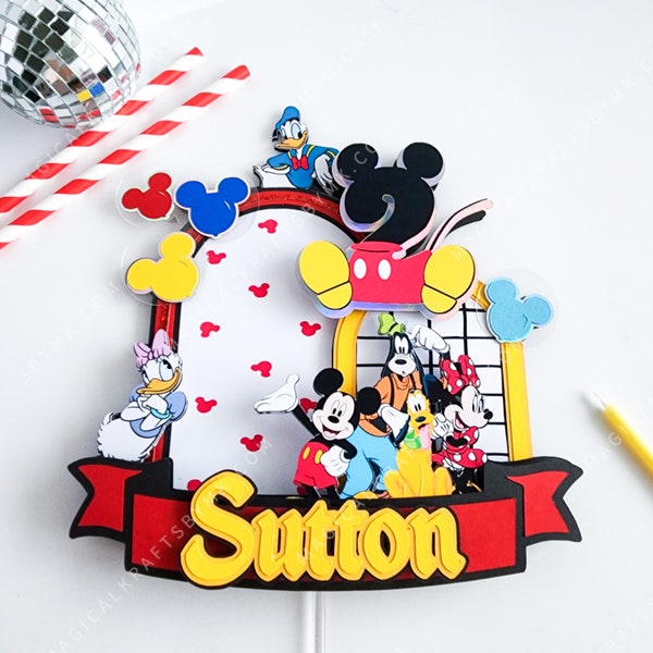 Playhouse Friends Cake Topper: 3D/Opt. Shaker (Customize Age/Name/Characters)
