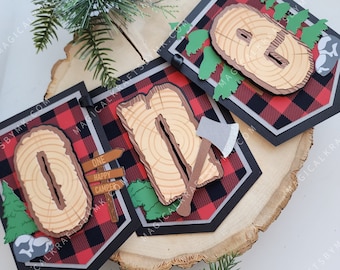 Lumberjack 3D Letters customize 7 Cardstock Letters - Etsy