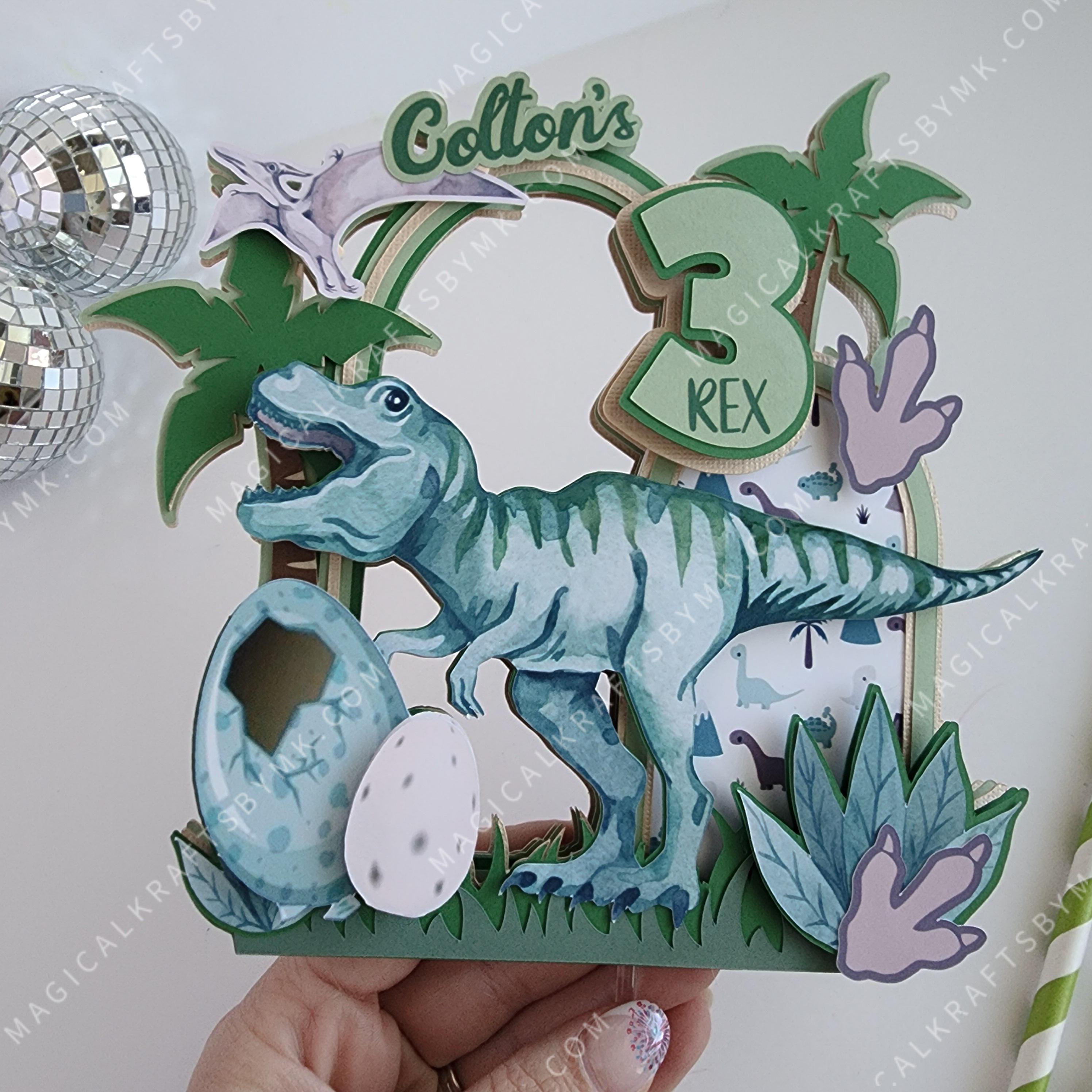 Rex Cake Topper: 3d/opt Shaker(customize Age/name) - Etsy