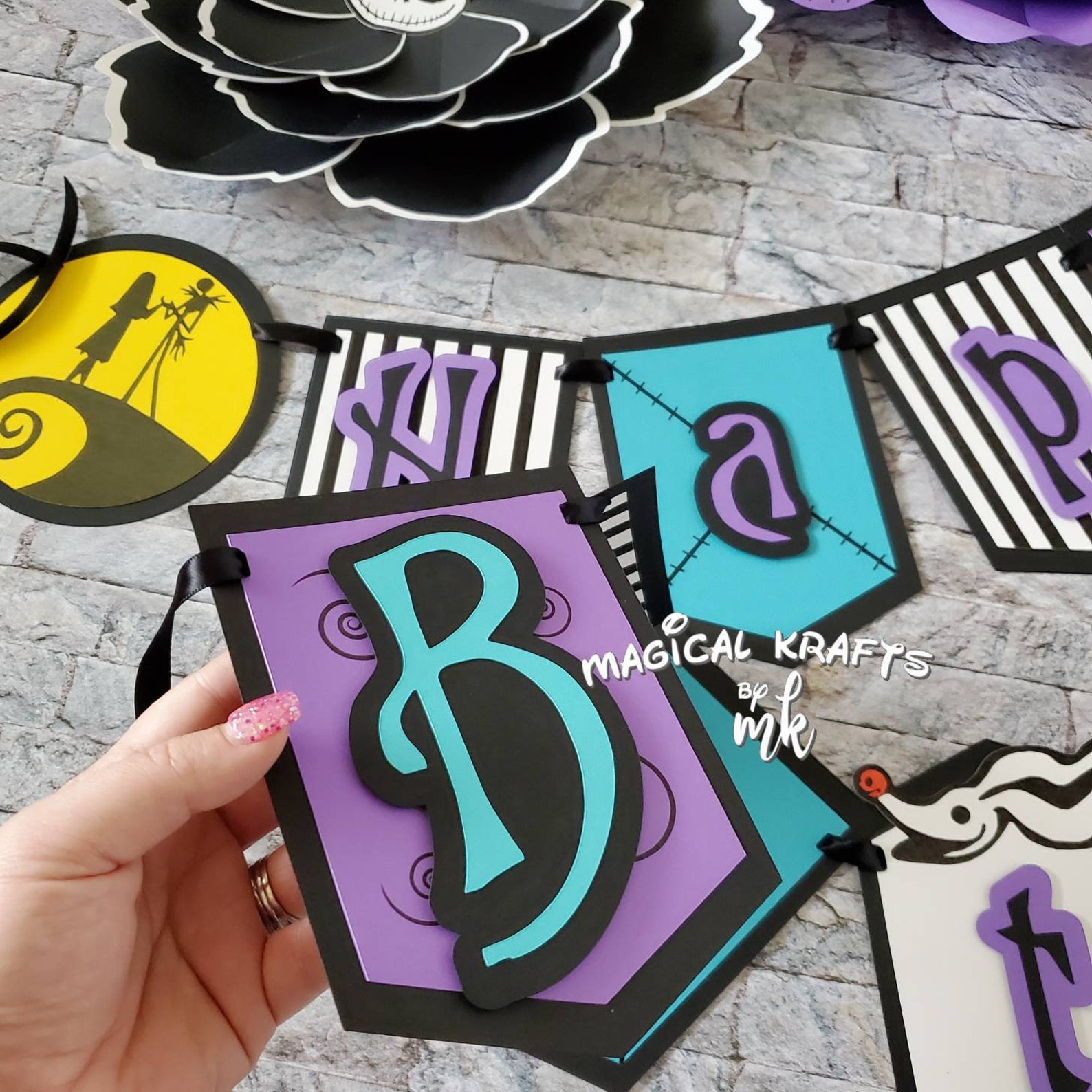 Nightmare Banner 3D Nightmare Before Christmas Birthday Etsy Nightmare Banner 3D Nightmare Before Christmas Birthday Etsy