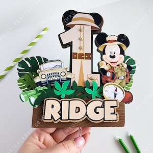 Safari Mickey Topper: 3D (Customize Mickey or Minnie)