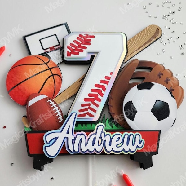 Sports Cake Topper: 3D (Customize)