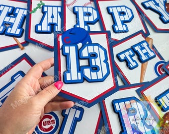 Cubs Baseball Banner: 3D (Customize)
