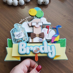 Up Cake Topper: 3D/Opt. Shaker (Customize)