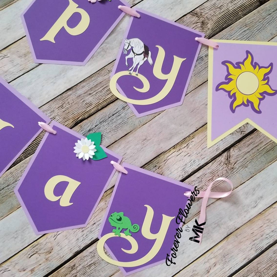 Rapunzel Banner Birthday Banner Tangled Birthday Decorations Etsy