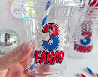 Spidey Party Cups: Customize Size, Color, Name