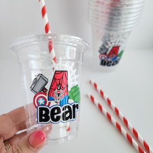 Heroes Party Cups: Customize Size, Color, Name
