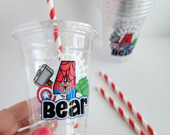 Heroes Party Cups: Customize Size, Color, Name