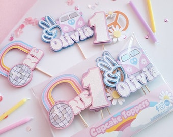 Groovy Cupcake Toppers (Customize)