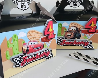 Route 66 Favor Boxes: 3D (Customize Colors, Age and Name)