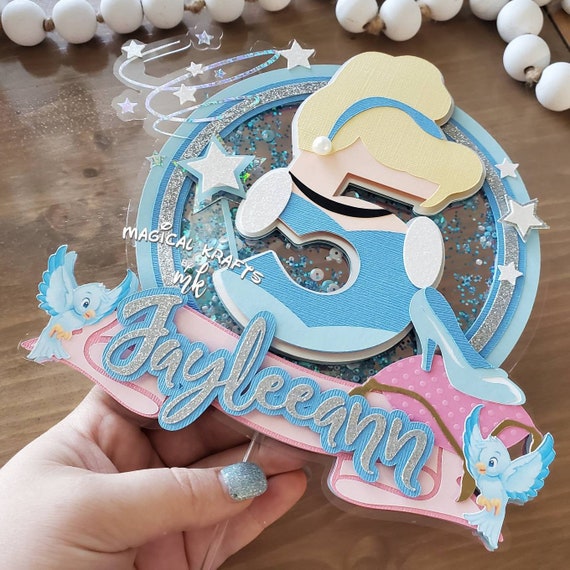Glass Slipper Cake Topper: 3D/Opt Shaker/Opt Light (Customize) Il_570xn