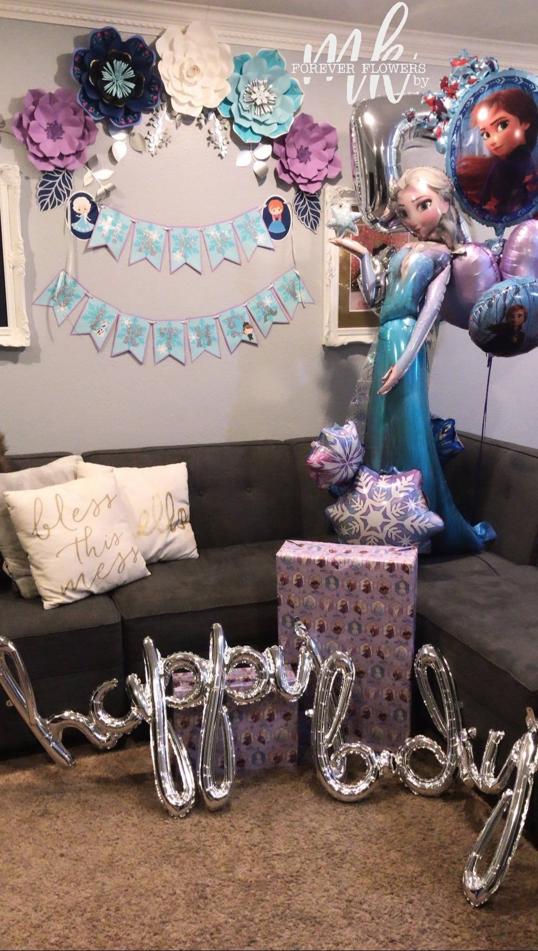 Streamer Backdrop, Fringe Backdrop, Frozen Birthday Party Decorations,  Frozen Backdrop, Frozen Streamers, Winter Wonderland Party 