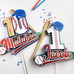 Baseball Cake Topper: 3D (Customize Colors)