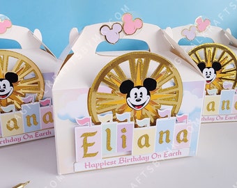Pastel Park Favor Boxes: 3D (Customize Colors, Age and Name)