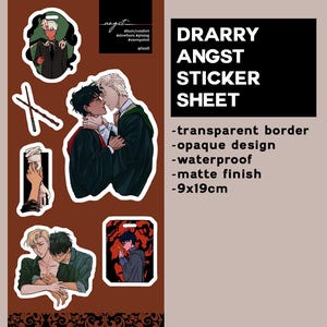 Drarry Angst Sticker Sheet