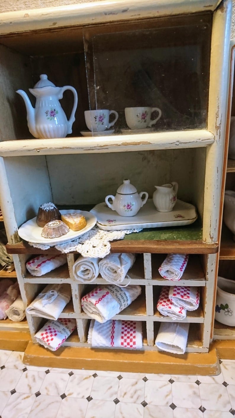 Antique Large Doll's Cupboard. 1930s. Art Deco. With Magical