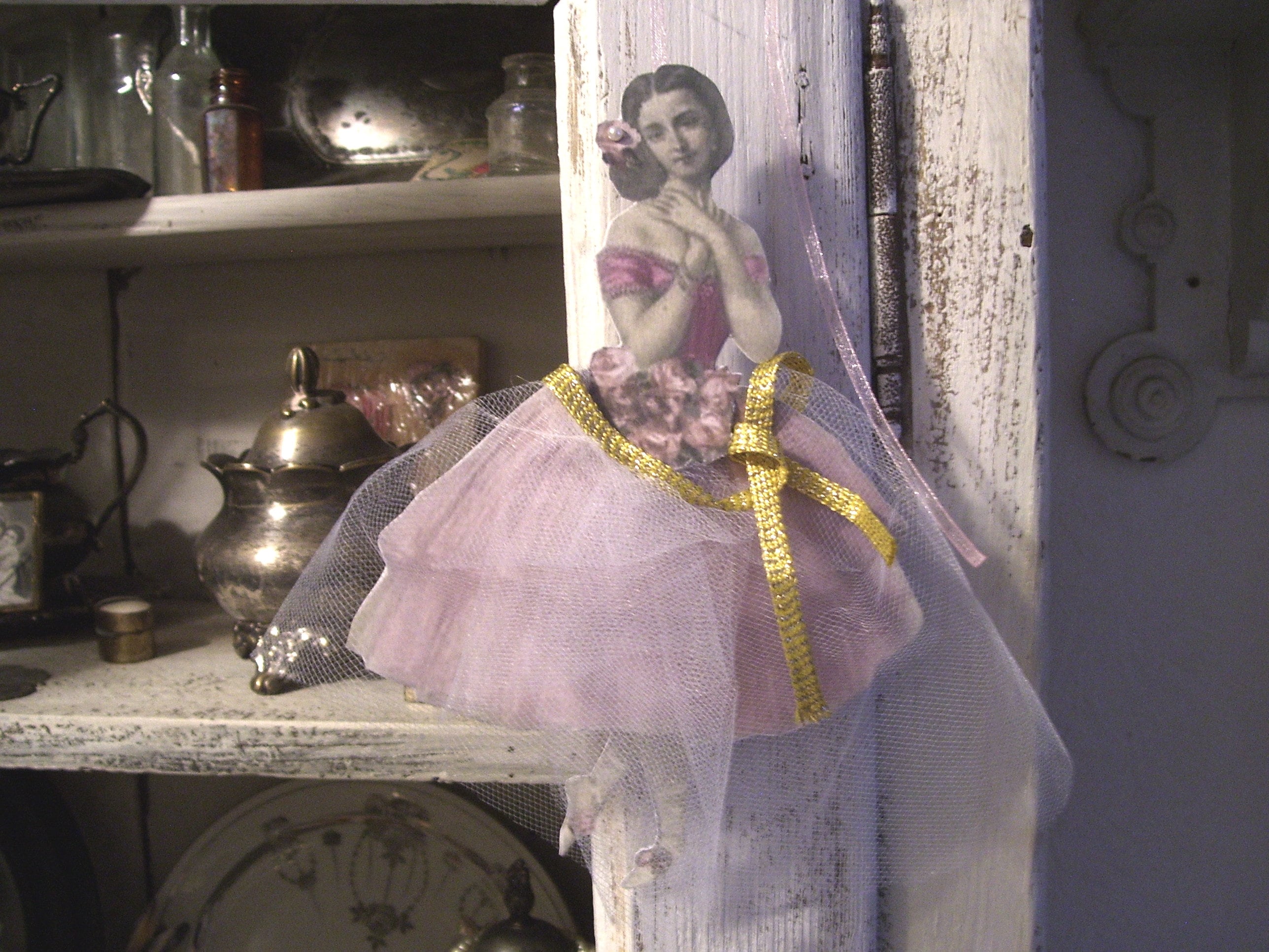 Ballerina, made of sturdy cardboard.beautifully decorated height about 22 cm