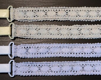 Pacifier Clip: White & Ivory Lace - Classic - Elegant | girl ribbon paci holder, baby shower gift, binky soothie mam nuk