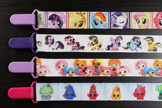MY LITTLE PONY PACIFIER HOLDER CLIP WITH SNAP OR STRING 