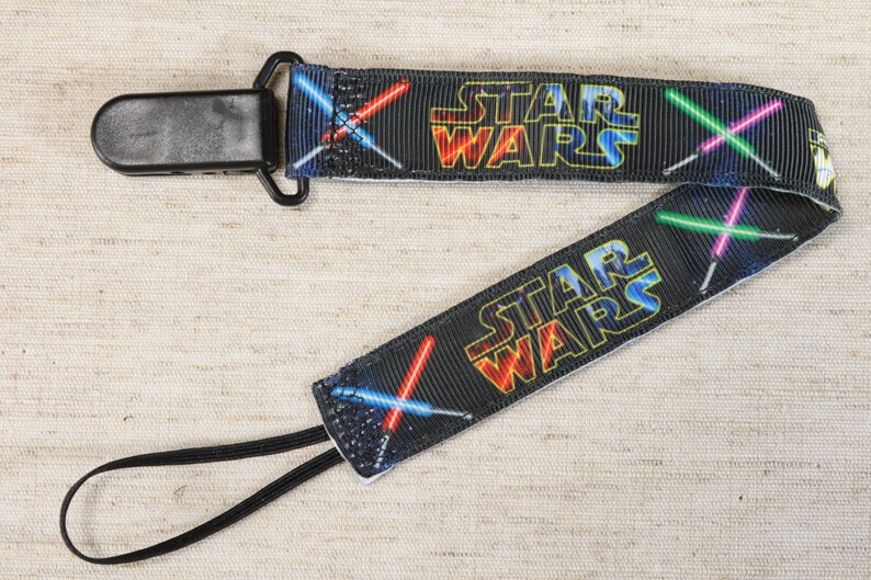 Pacifier Clip Star Wars R2D2 Chewie Bobba Fett Light Saber Etsy