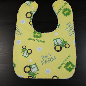 Baby Bib: John Deere - Tractor - Born to Farm | Girl, Boy, Neutral Baby Drool Bib