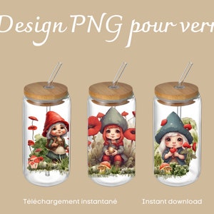 Fichier PNG gnome mignon champignon coquelicot pour sublimation transfert cricut