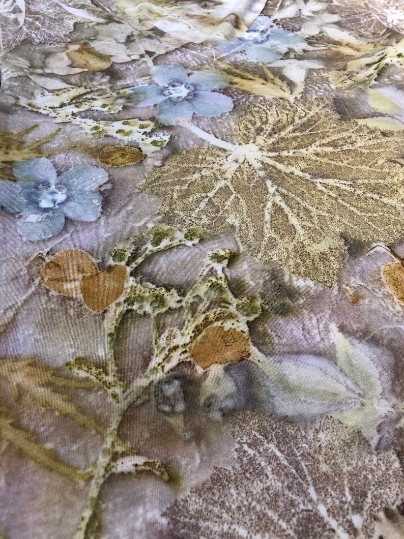 Autumn Dawn Palette Ecoprinted Ladies V-Neck T