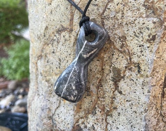 Hourglass Stone and Crystal Pendant