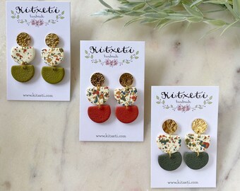 Boucles d'oreilles en pâte polymère | Boucles d'oreilles tendance | Ambiance d'automne