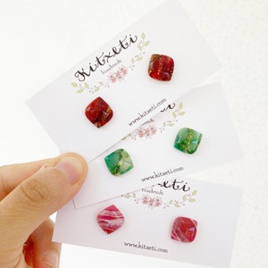Polymer Clay Earrings | Statement Earrings | Handmade Earrings | Faux stone studs