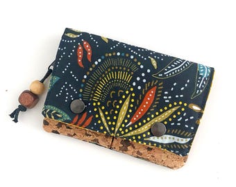 Cork & Cotton Wallet – Small Handmade Purse with Zipper Pocket – Natural Look