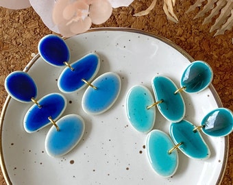 Polymer Clay Earrings | Statement Earrings | Handmade Earrings Ceramic-Inspired Pebbles Earrings