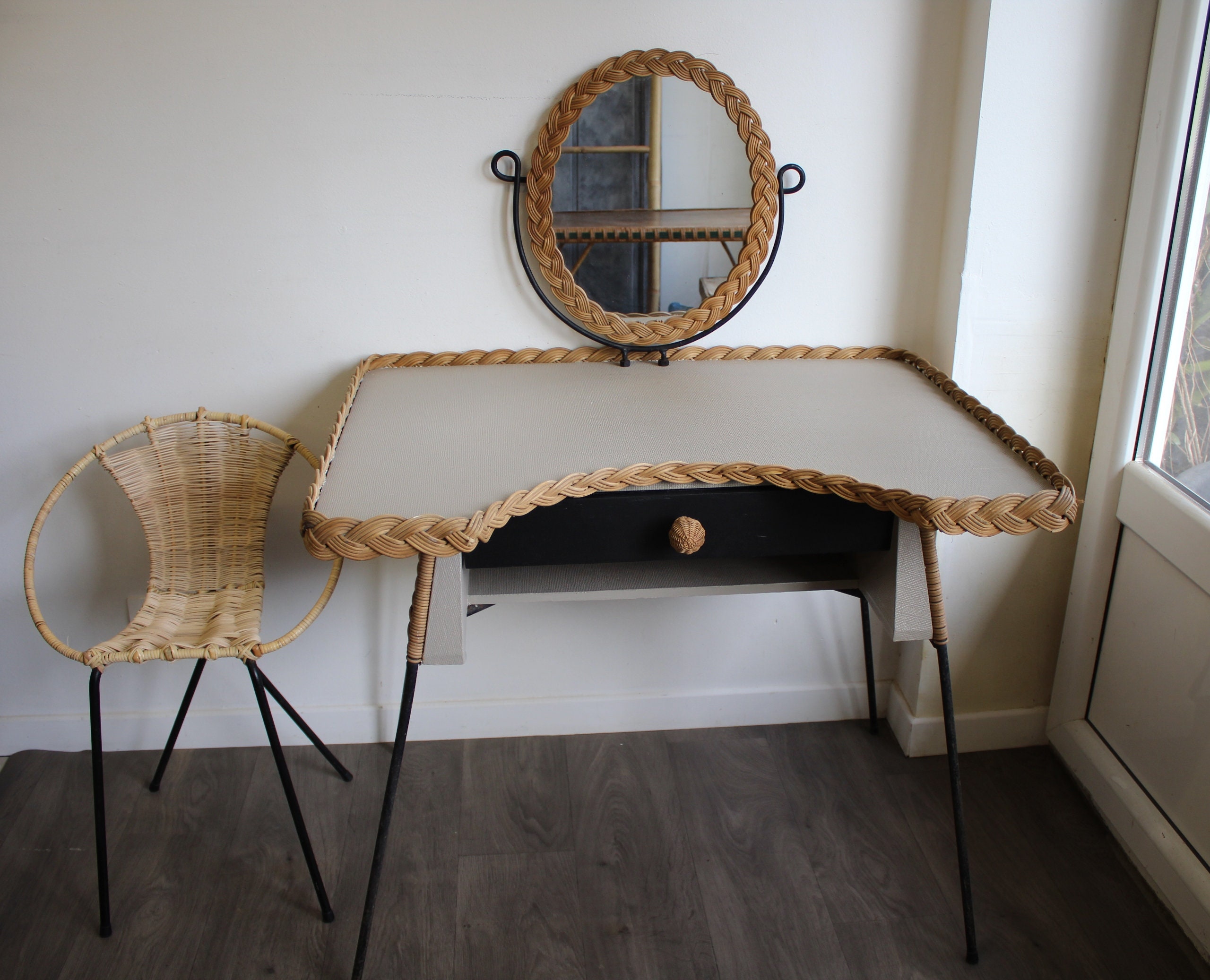 coiffeuse En Rotin Et