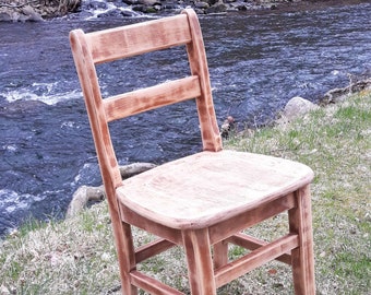 Vintage Woodedn Kids School Chair (411)