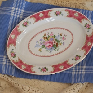 Vintage Homer Laughlin Floral Serving Platter (354)