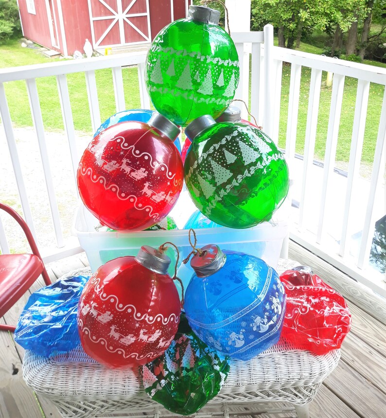 Colorful Blowup Christmas Ornament Set 513 Etsy