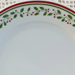 Vintage Bread and Butter Dish by  Schirnding - Bavaria  Christmas Holly 5 pc set (782)